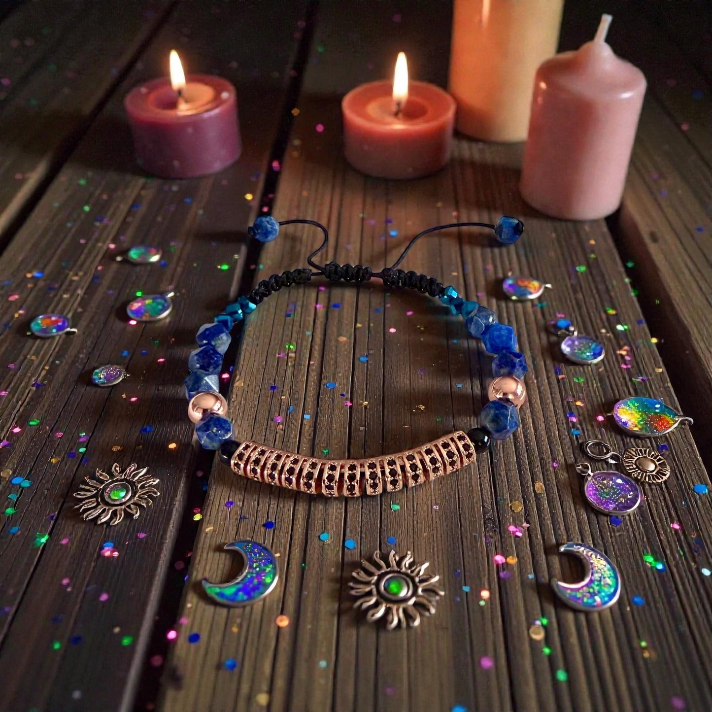 Brățară Astryel FOCUS cu lapis lazuli, onix și hematit electroplacat, pentru claritate și focus mental