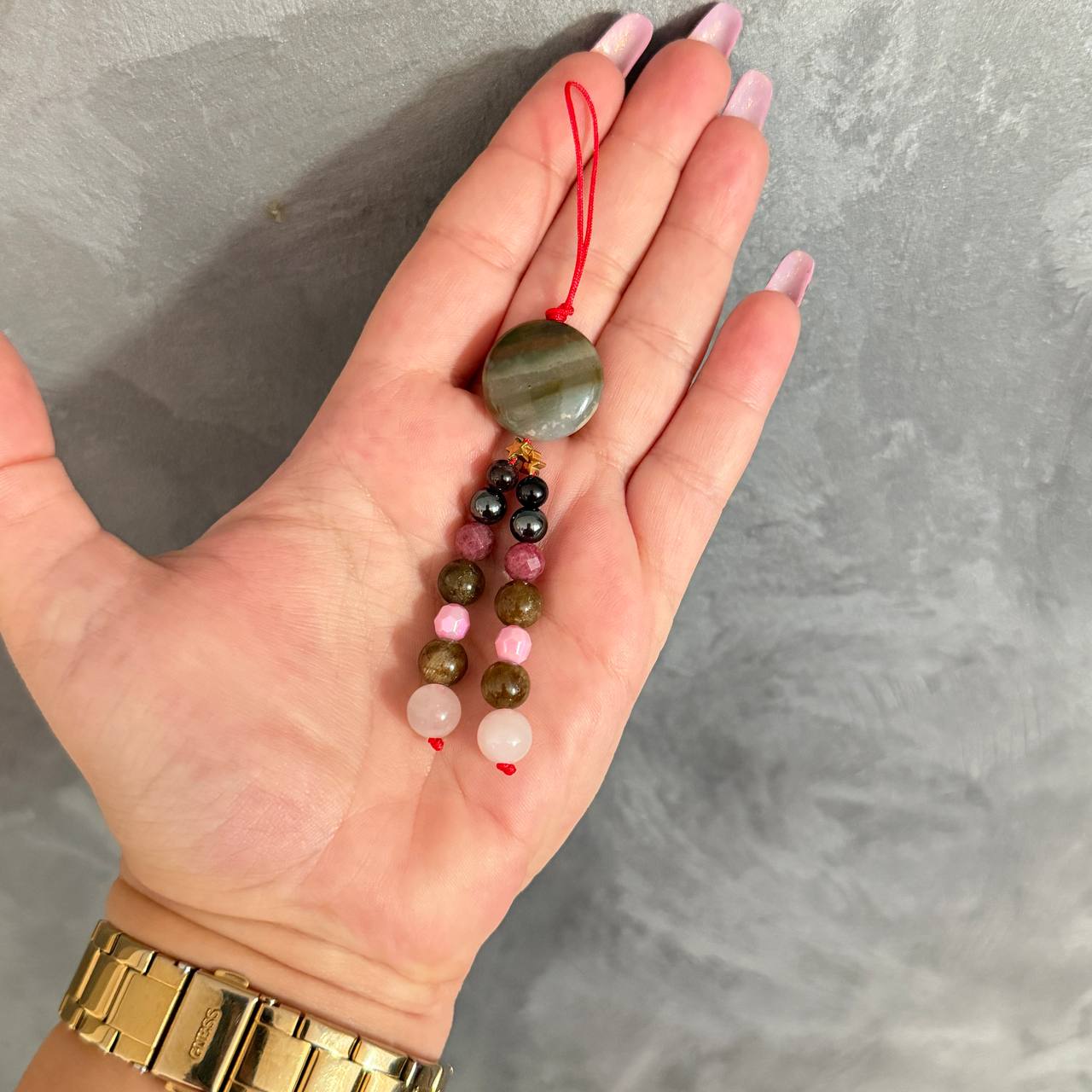 Amuletă Money Maker cu mix de pietricele naturale pentru abundență și flux financiar
