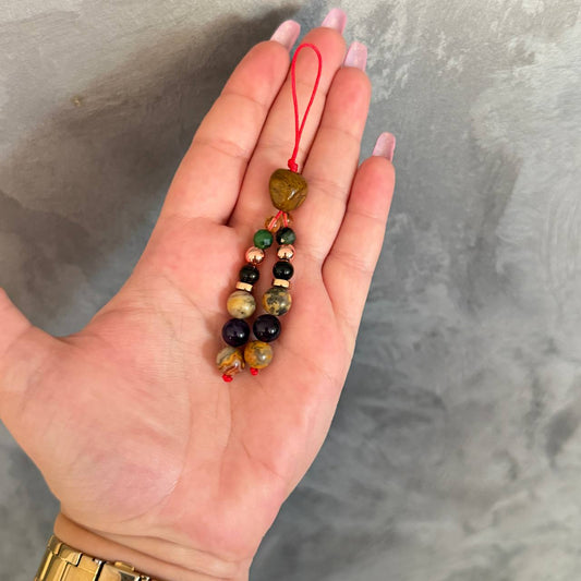 Amuletă Money Maker cu mix de pietricele naturale pentru abundență și flux financiar
