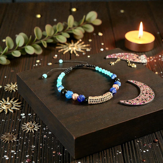 Brățară Astryel CLARIS cu lapis lazuli, amazonit, onix și hematit, pentru claritate și intuiție